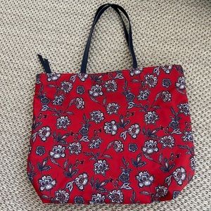 LOFT Floral Nylon Zippered Tote